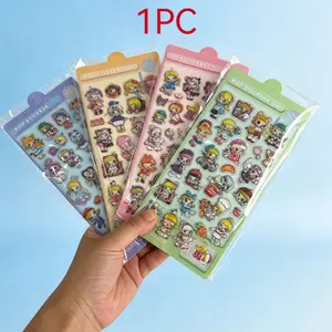 Cute 3D Crystal Bubble Stickers, Trendy Doll Embossed Glitter Decals, DIY Craft Supplies, Notebook Phone Case Decor, Birthday Gift