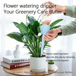 4-Piece Automatic Watering System, Adjustable Flow Rate, Self-Watering Irrigator, Drip Watering Device, Plant Care Tool