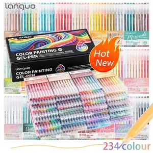 Languo Multicolor Fine Liner Pens Set, 240 Pieces, 0.6mm Tip, Handmade Sketching Art Supplies, High Capacity, Ideal for Drawing & Doodling