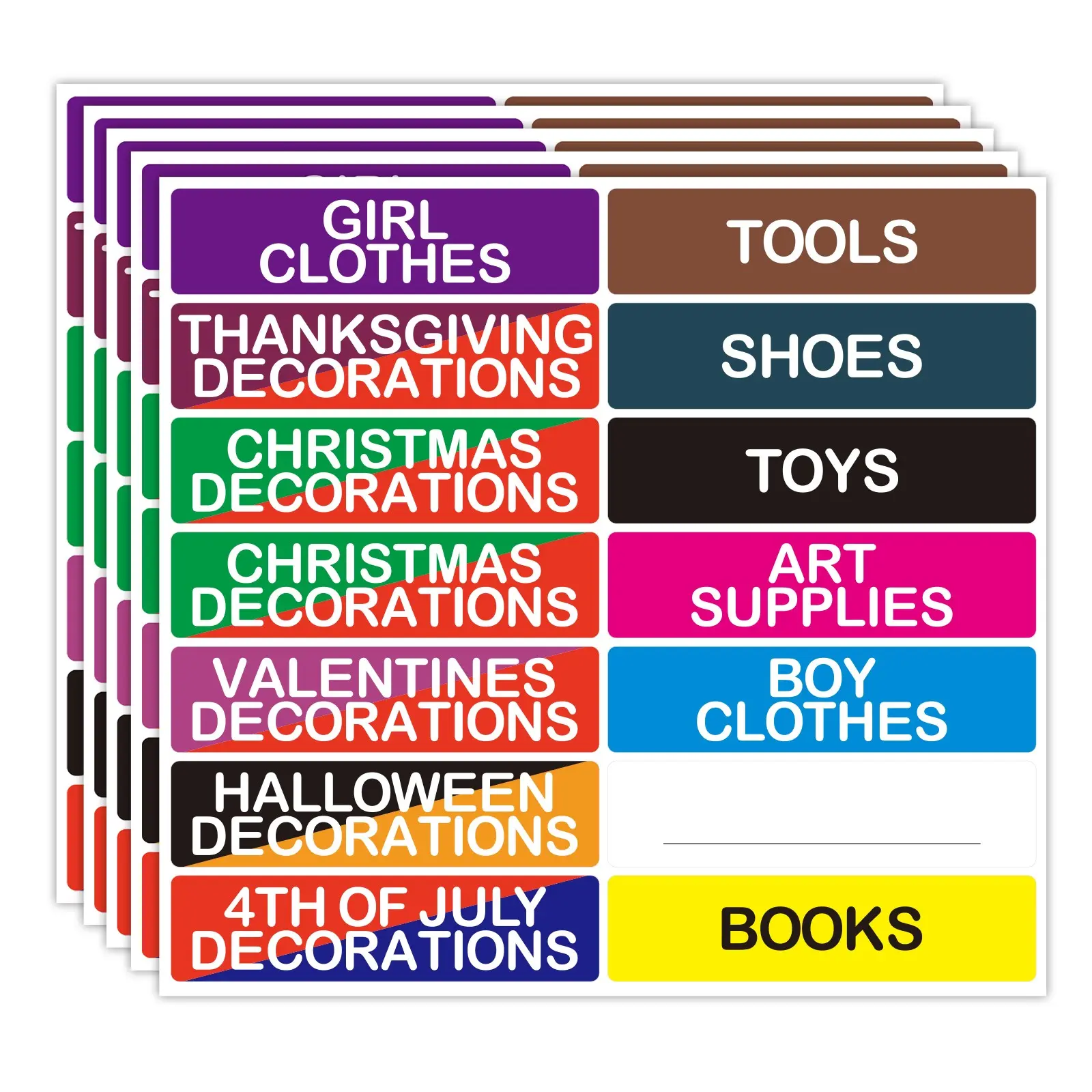 10pcs Holiday Gift Storage Labels, Color-Coded Home Organization Stickers, Box Storage and Sorting Tags, Mobile Item Storage Markers