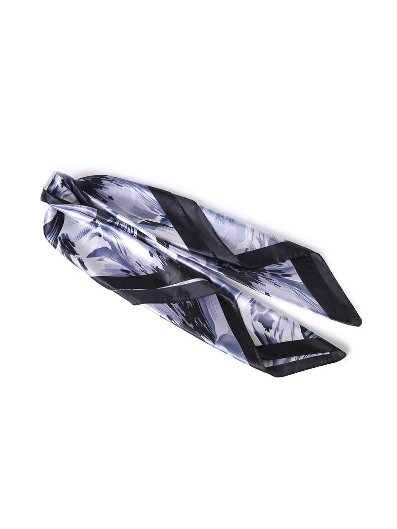 Women's Elegant Random Print Square Scarf, Fashionable Soft Satin Scarf for Daily Wear, Casual Versatile Hair Accessories for Women & Girls