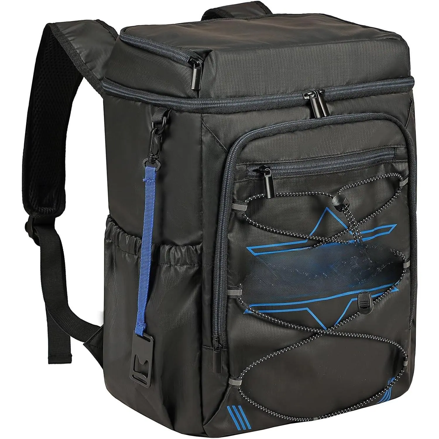 Backpack Cooler for Men, Insulated Leak Proof Lunch Bag, Large Capacity Lightweight Rucksack for Picnic, Beach, Backyard, Black