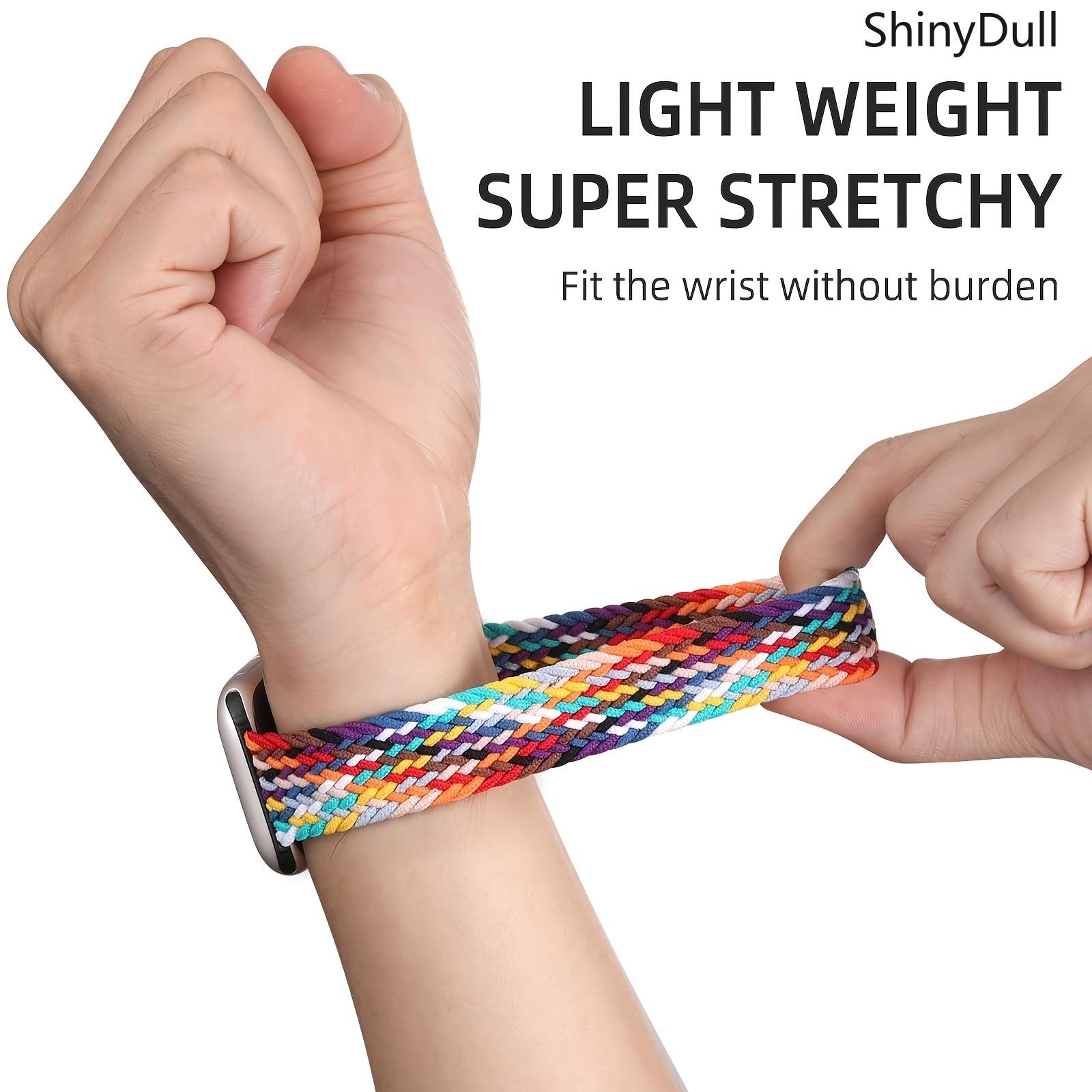 Braided Nylon Apple Watch Strap – Elastic Snap-Back, Adjustable Sports Wristband with Silent Metal Snap, Fits Series 1–10, SE, Ultra / Ultra 2