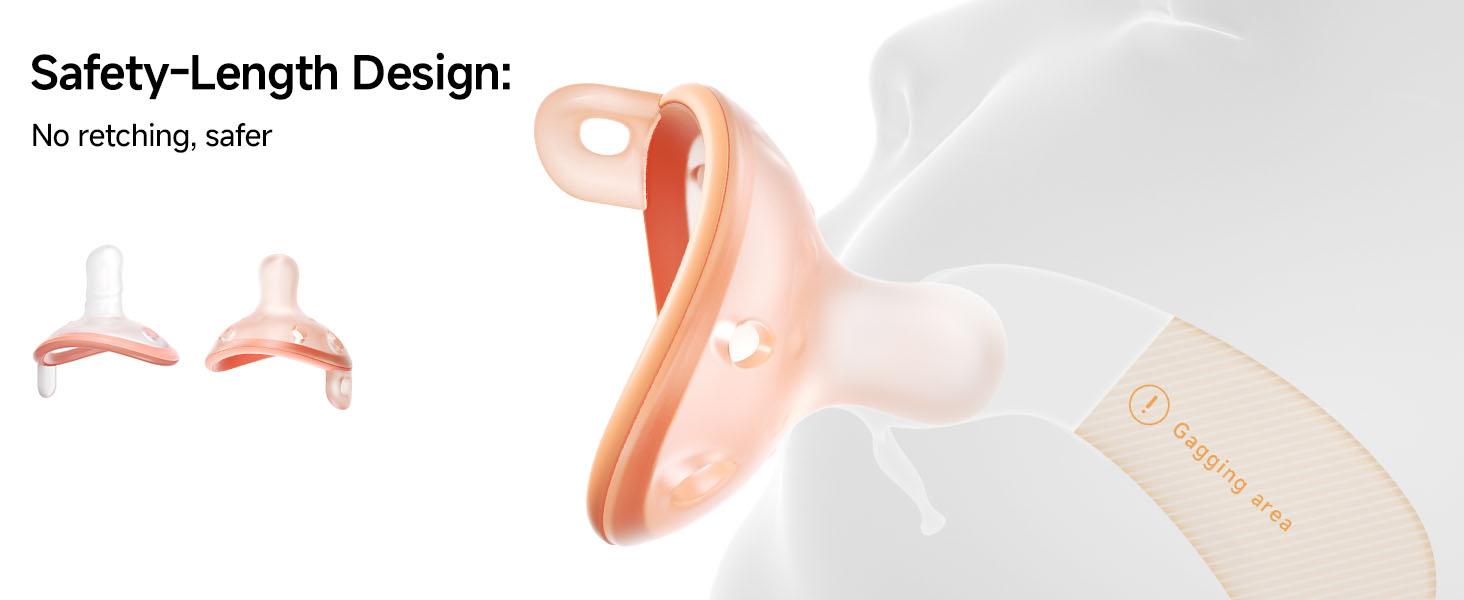 Baby Pacifier Set with Clip, 4-Pack Soothing Infant Pacifiers, Non-Contact Shield, BPA-Free Food-Grade Silicone