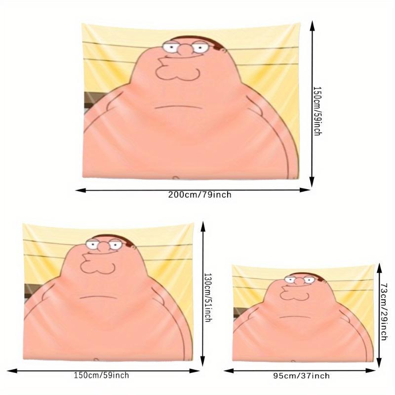 Tapestry  1pc Peter Griffin Cartoon Character Tapestry, Polyester Aesthetic Wall Hanging, Suitable for School Dormitory, Living Room, Bedroom, Party Background Decoration, Home Aesthetic Decoration Tapestry, Indoor and Outdoor Background De