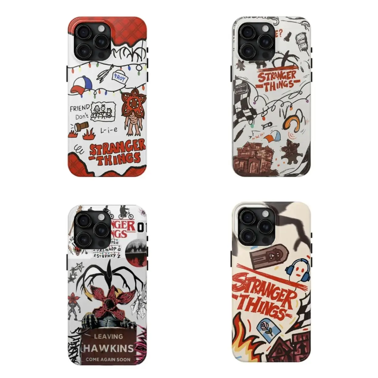 S-Strangerr T-Thiings Pattern Phone Case, Suitable for iPhone 17-11 Pro Max/Plus and  Samsung Galaxy S23-25