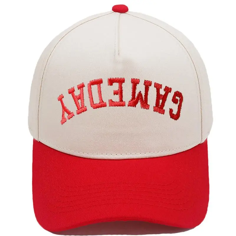 Trendy Upside Down "GAMEDAY" Baseball Cap - Retro Two Tone Tailgate Aesthetic Hat for Football Season tiktokshopbacktoschool