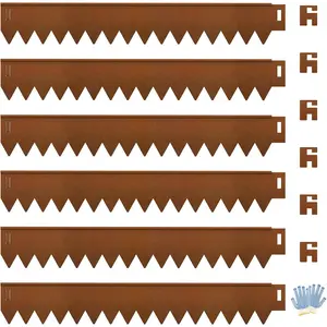 Cor Ten Steel Landscape Edging 40" L x 6" H, Hammer-in Landscape Edging, Metal Garden Edging Border with 6 Clips & Gloves -  for Lawn Yard COR-Ten Steel (6 Pack)