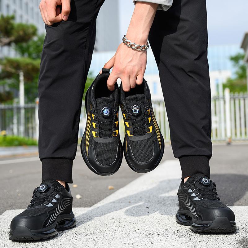 Steel Toe Shoes for Men Women Composite Toe Work Sneakers Indestructible Safety Tennis Shoes Lightweight Breathable Construction Sneakers Puncture Proof Air Cushion Ergonomic Design