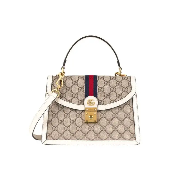 Gucci Ophidia Canvas and Leather-Trimmed Bag with GG Logo Webbing and Metal Buckle – Small Shoulder Crossbody Handbag for Women – Vintage Classic Style
