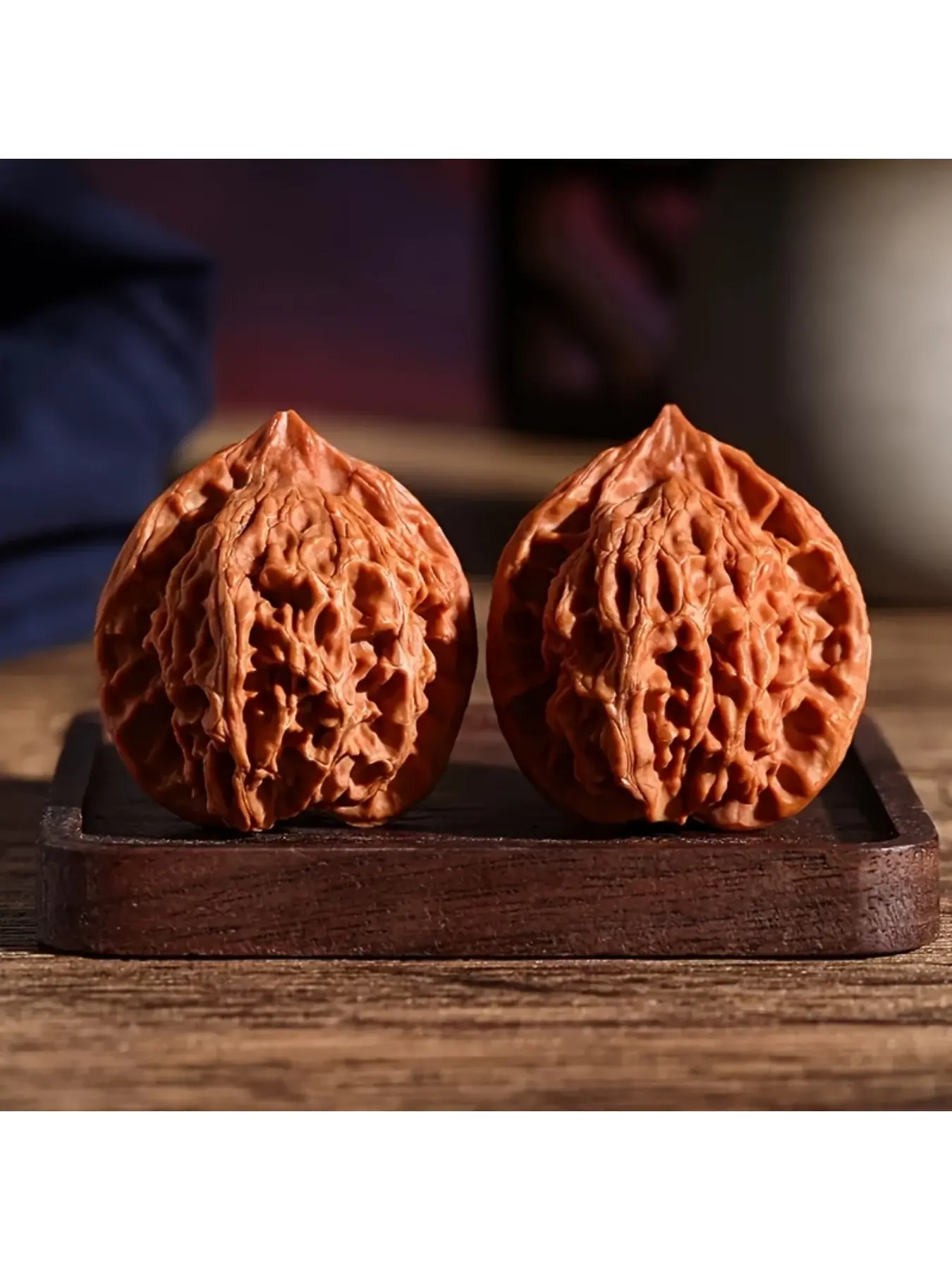Two high-grade natural literary walnuts with premium texture, perfect for hand-playing, collection and beginners' practice