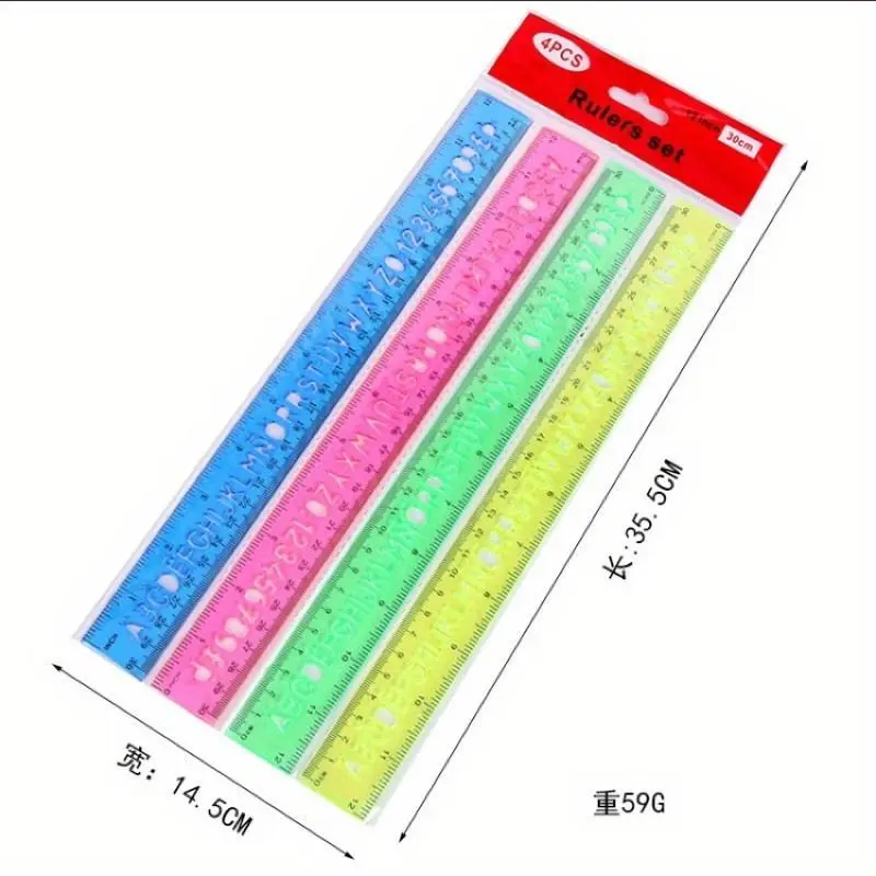 4 in 1 ruler ABC letter 30cm ruler school supplies