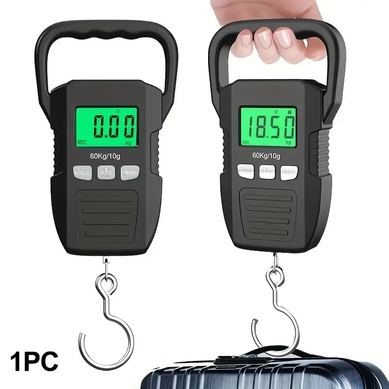 Kolzp 132lb/60kg Digital Handheld Luggage Scale, Mini Portable Electronic Scale, Backlit LCD Display, Travel Essential, Gift Idea