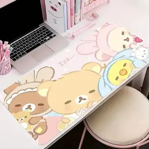 Rilakkuma Kawaii Anime Anti-Scratch Mouse Pad, Large Extended Desk Mat with Smooth Rubber Surface, Anti-Slip Base for PC Office and Gaming Setup, Ideal Gift for Computer Accessories Enthusiasts, Anti-Scratch Mouse Pads