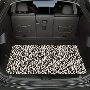 Brown Universal Car Trunk Mat with a Leopard Design - Digitally Printed in a Wild Style, Stylish And Adaptable, Features a Rubber Non-Slip Backing, Compatible with Different Car Models, Easy to Clean, Machine Washable, Usable in All Seasons