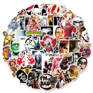 50 horror movie character mix-and-match stickers, horror character graffiti for cars, water bottles, and skateboards