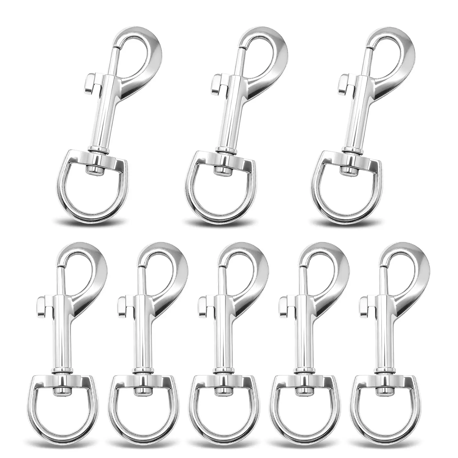 8 count Swivel Snap Hooks Heavy Duty Eye Bolt Hook - 3.5 Inch, Metal  Leash Clips Clasp  Flag Pole Clips Hook for   Chain Flag Spring Rope