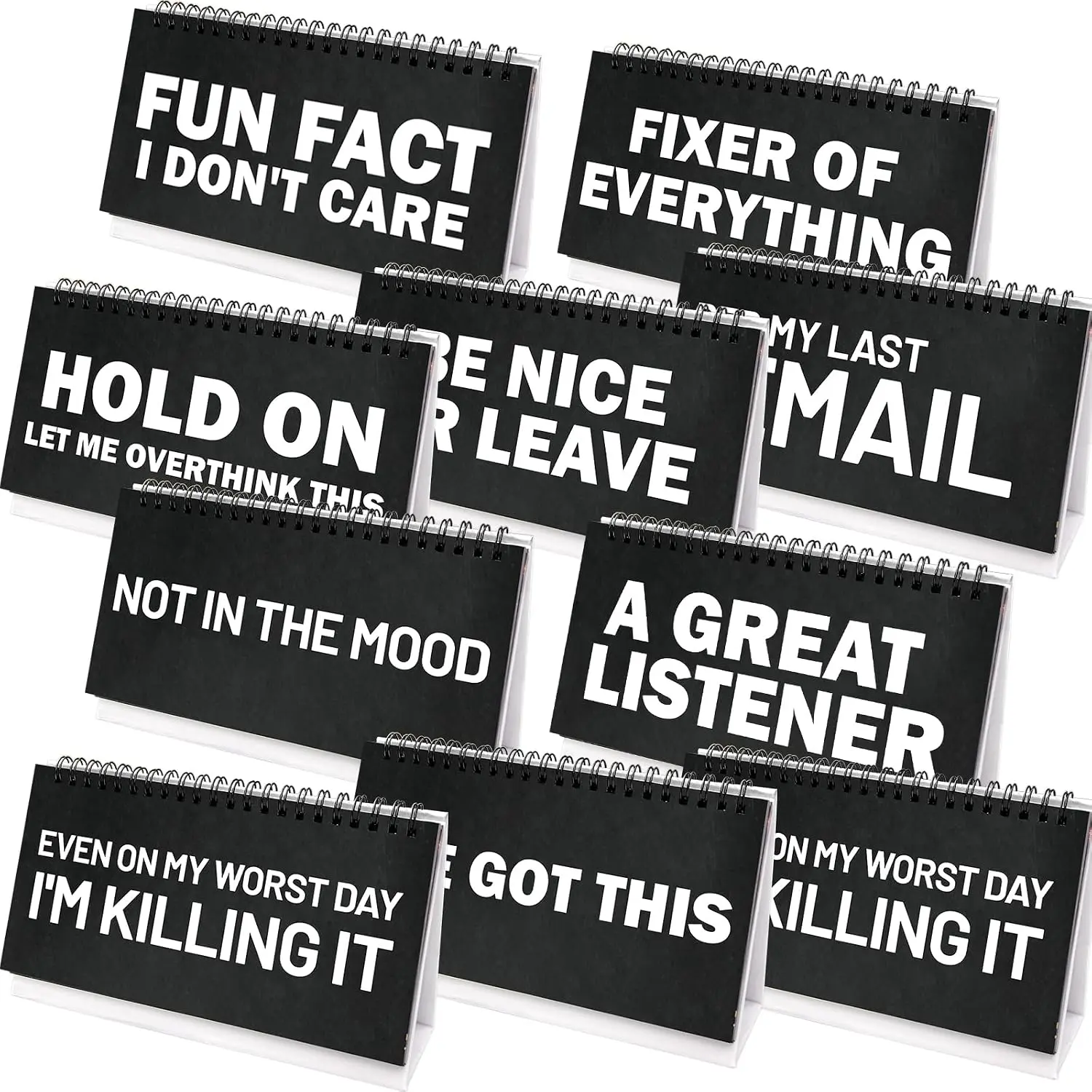Funny Office Desk Accessories Novelty Desk Signs 30 Flip Over Messages Desktop Decor Gifts for Coworker Colleague Staff Supplies