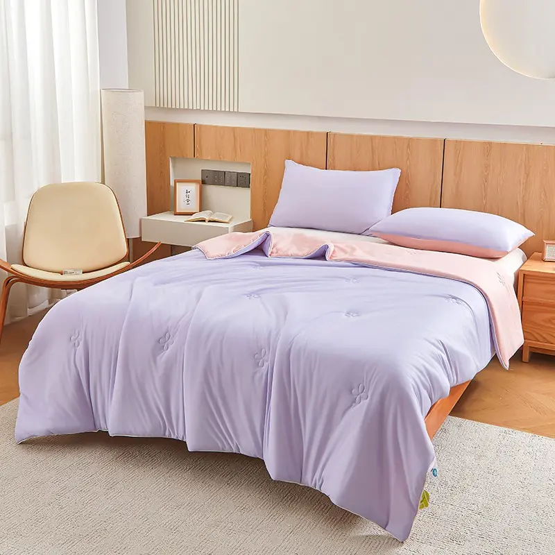 Breathable Summer Air Conditioner Blanket, Solid Color Cool Feeling, Thin Smooth Twin/extra Large, Cold Sensation Ice Cream Silk