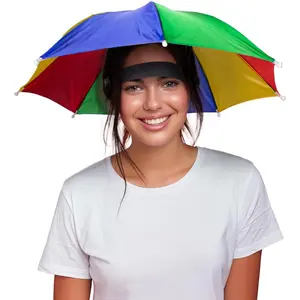 13" Hands-Free Umbrella Hat – Sun & Rain Protection Outdoor Events, Fishing, Festivals & Costume Fun – Adjustable  Adults & Kids