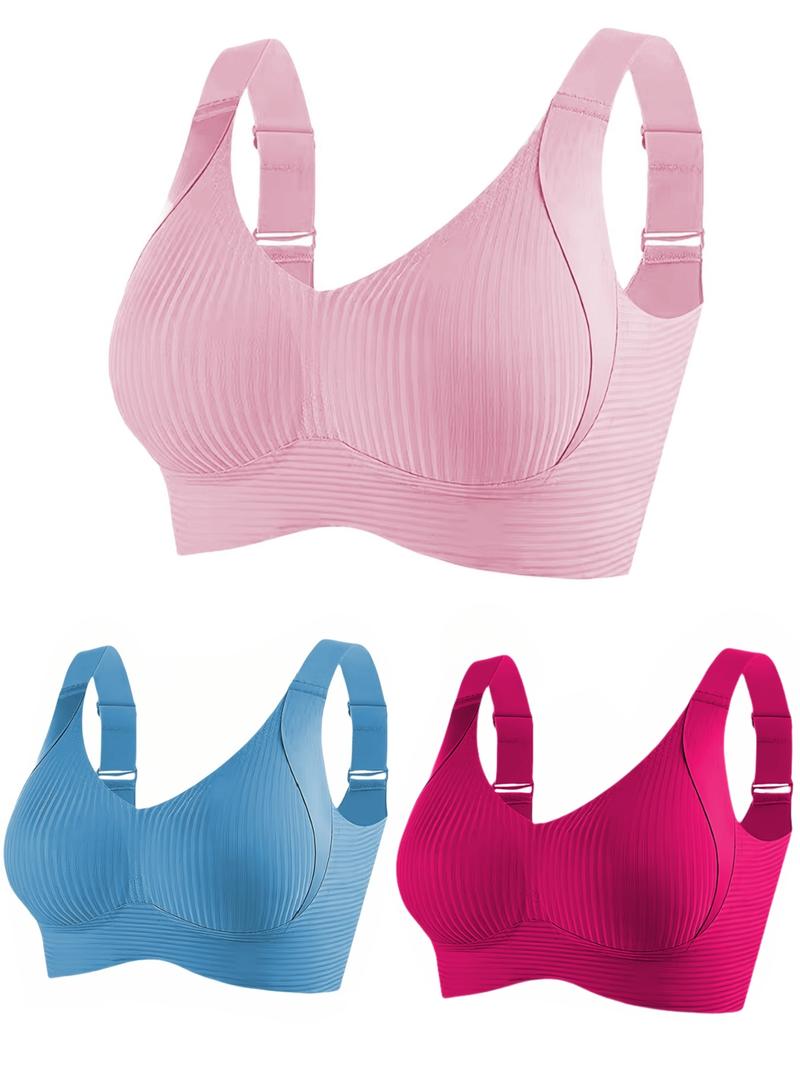 Minimalist Solid Color Wireless Bra Seamless Soft Comfort Breathable Push Up All Season Everyday Wear