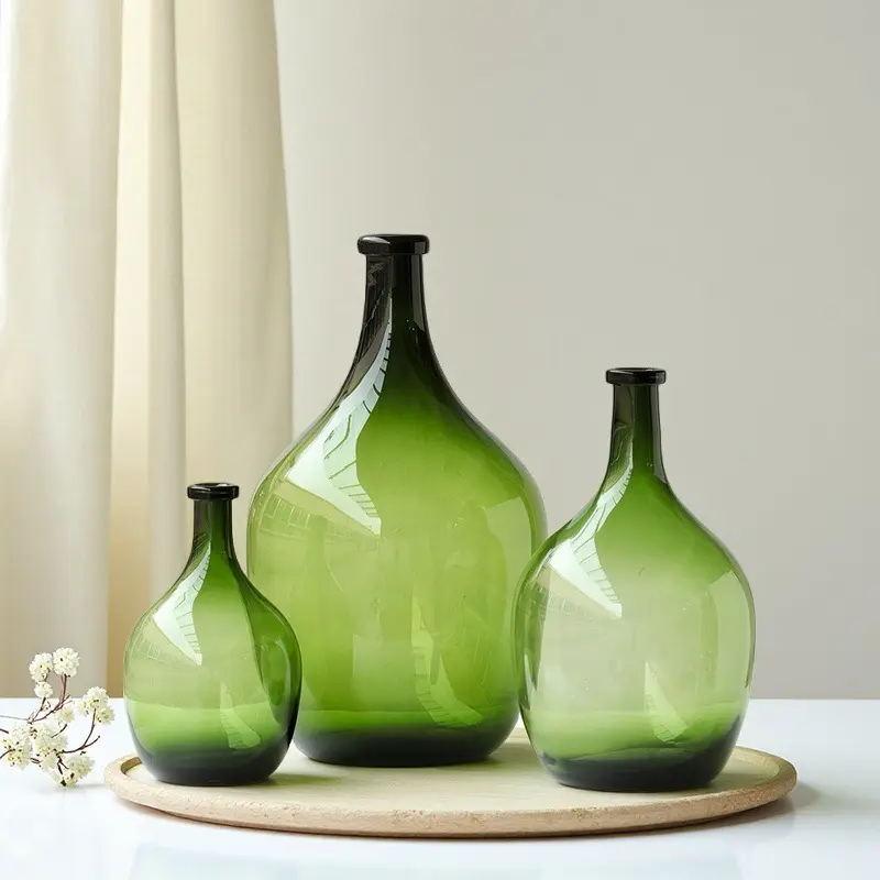 Floor-standing Nordic minimalist large-capacity glass vase for hanging bellflowers and hydrangeas, suitable for flower arrangements and hydroponics, transparent large decorative piece