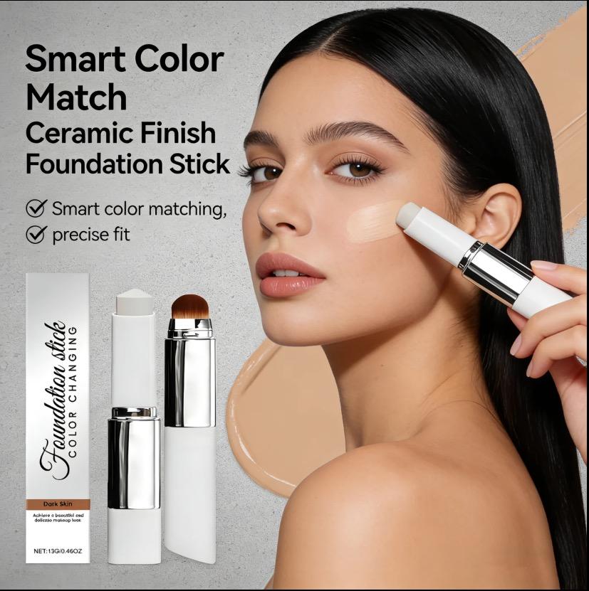 Magic Color Changing,Two-In-One Concealer Foundation Hybrid Color-Changing Foundation Stick,Ideal for Daily Makeup & Travel Use Cosmetic