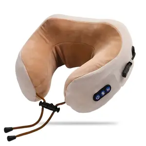 Electric Neck Massager with Heating and Vibration, 3D Kneading Acupressure, U-Shaped Pillow, Relaxing Massage Device for Pain Relief