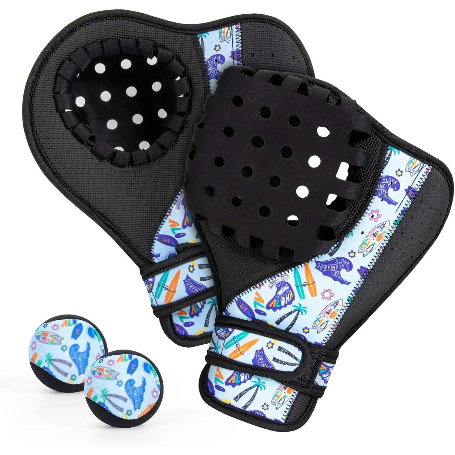 Baseball Glove and Ball Set - Pool Baseball Water Gloves with 2 Catch Gloves & 2 Floating Balls, for Youth & Adults, Pool Sports for Beach Baseball Games