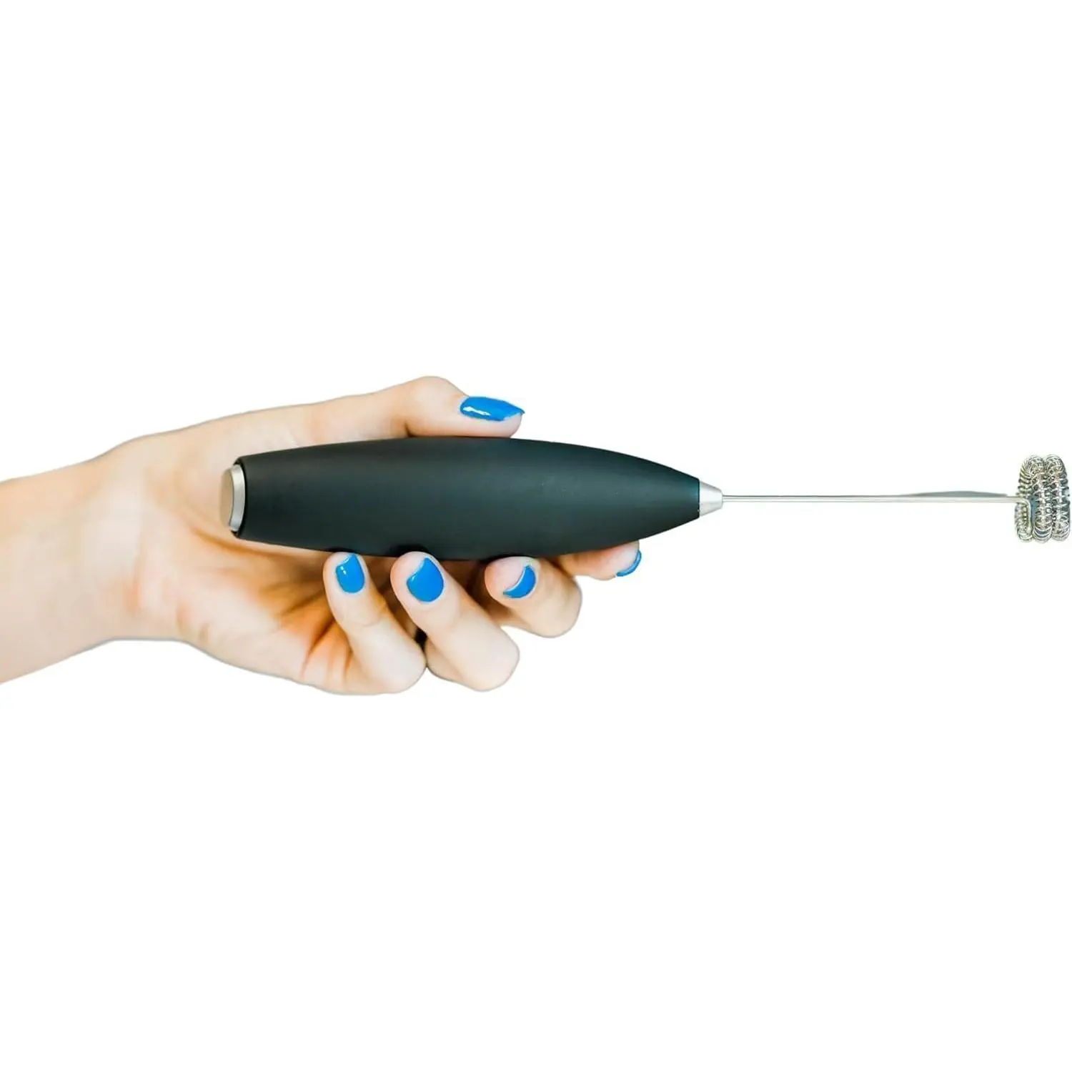 Electric Hand Frother – Pre-Workout & Supplement Mixer, Milk Frother for Coffee, Lattes & Protein Drinks (Black) –  Included