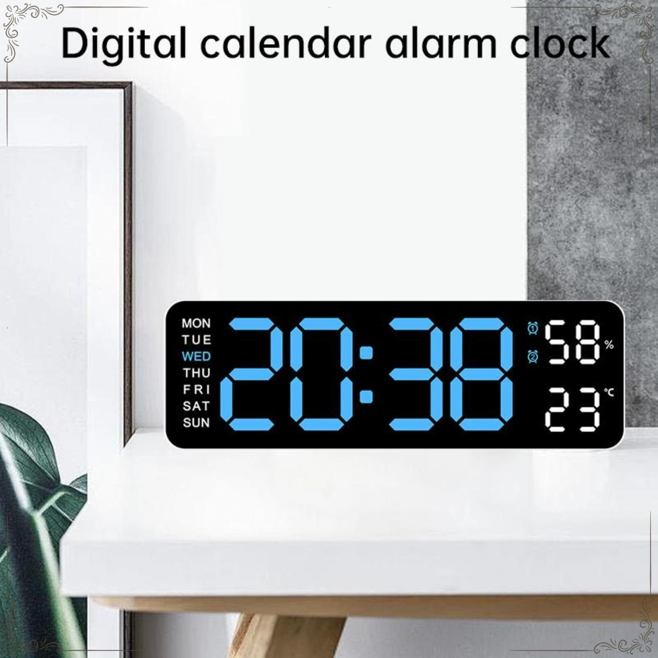 Wall Clock, Wall Timer, Functional LED Clock LED with Multiple Features Adjustable Light Countdown Humidity Temperature Display Adjustable Brightness