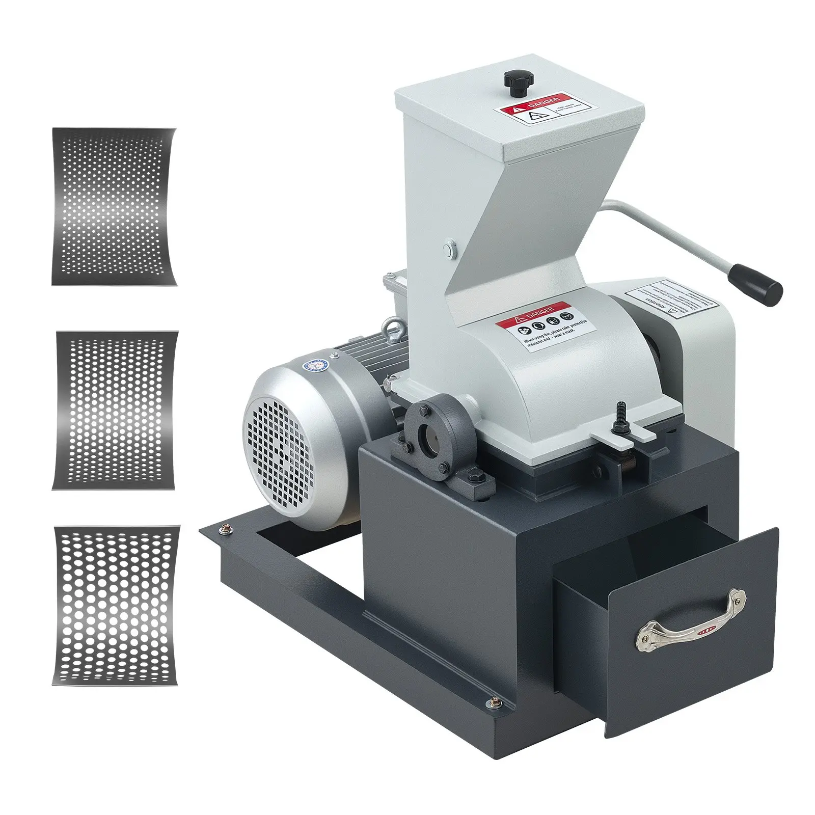 VEVOR Electric Hammer Crusher with Dust Covers, 2.5KW 220V Rock Crush Machine, 100-200 kg/h Capacity, 0.12/0.24/0.4 in Sieve Screens for Glass, Coal Milling & Shattering