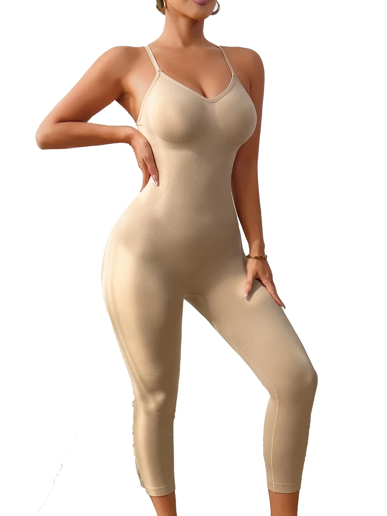 Women's Abdominal Shaping Tight, Fit, Smooth Seamless Full-Body Shapewear Underwear Bodysuit, Compression Gym Shorts, Ideal for Daily Workouts