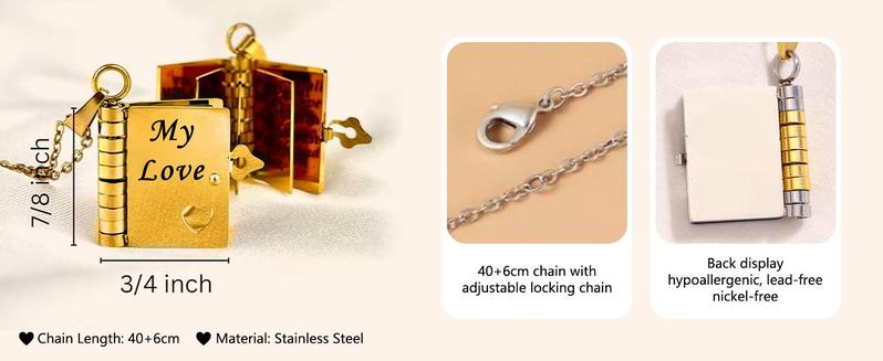 My Love Flip Book Necklace for Couples – Mini Storybook Pendant with It’s You It’s Always Been You Quote, Meaningful Romantic Jewelry, Perfect Anniversary or Valentine’s Day Gift