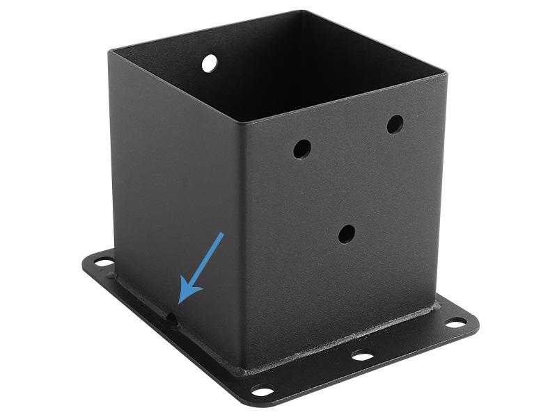 Black Powder-Coated Heavy Duty 4x4 Post Bracket Kit - 4 Pcs, Inner Size: 3.6"x3.6", Suitable for Deck Railing, Patio Post Anchor, Porch, Handrail, Pergola and Mailboxes