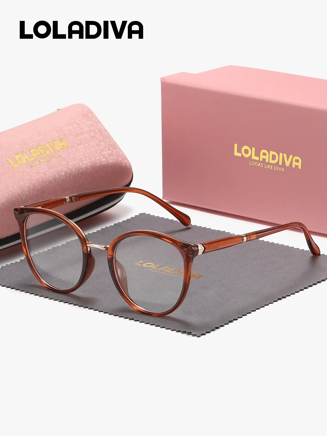LOLADIVA 1 Piece Unisex Vintage Inspired Full Frame Plaon Glasses Steady Temperament Square Circular Frame Plaon Glasses