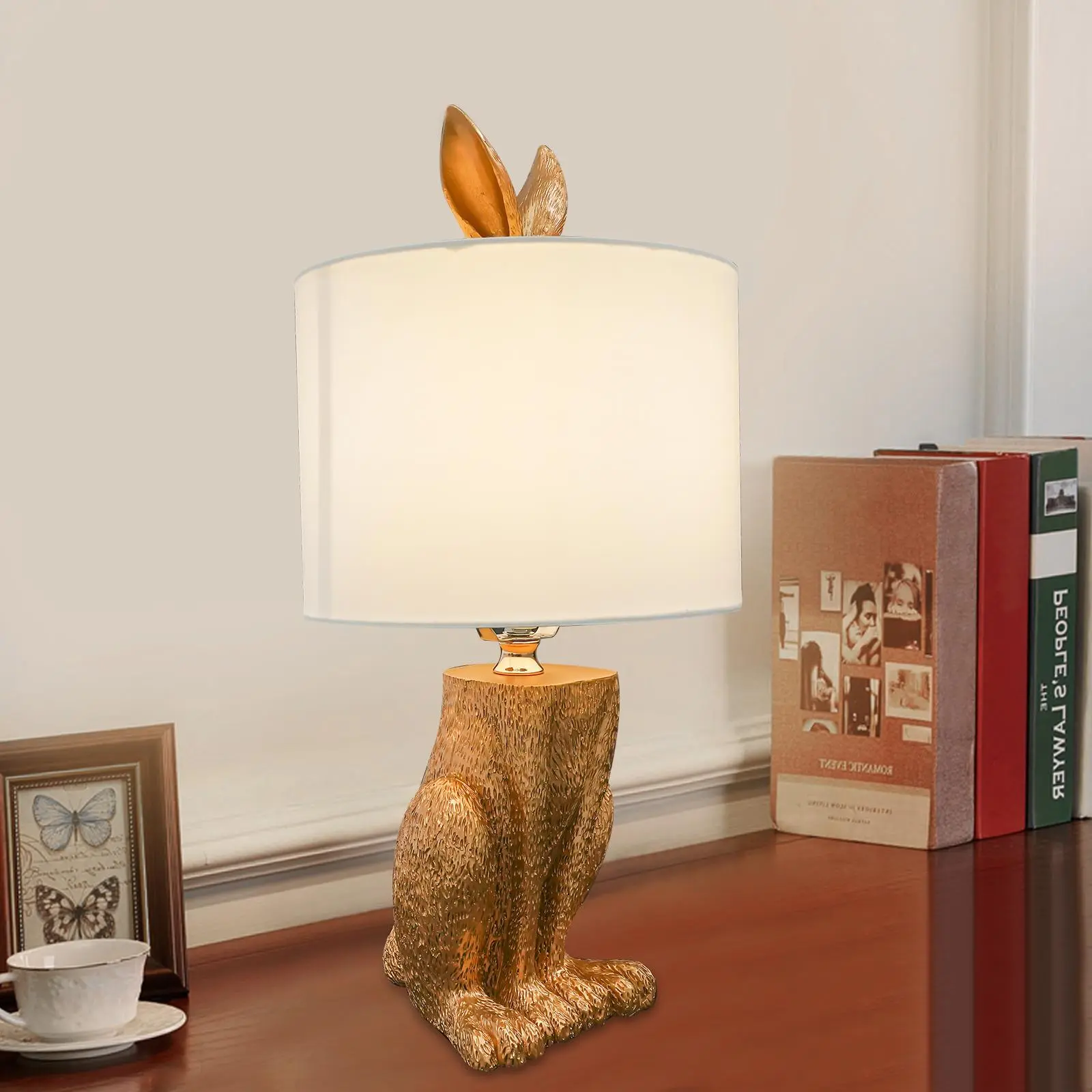 19in Gold Cute Rabbit Shape LED Table Lamp - Creative E27 Desk Light, 2.45kg/5.4lbs Bedside Decoration for Kid Room, 1* Table Lamp (Bulb Not Included), Led Light, Table Lamps