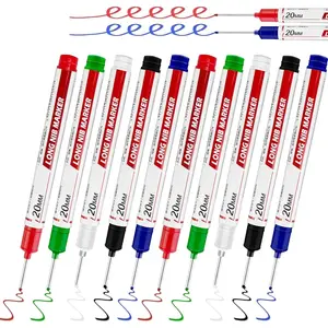 Long-Head Deep-Hole Marking Pen for Mechanical Woodworking with 20mm Nib Size Quick-Dry Waterproof Sturdy Comfortable Marker Tool for Carpentry & DIY Projects-BY