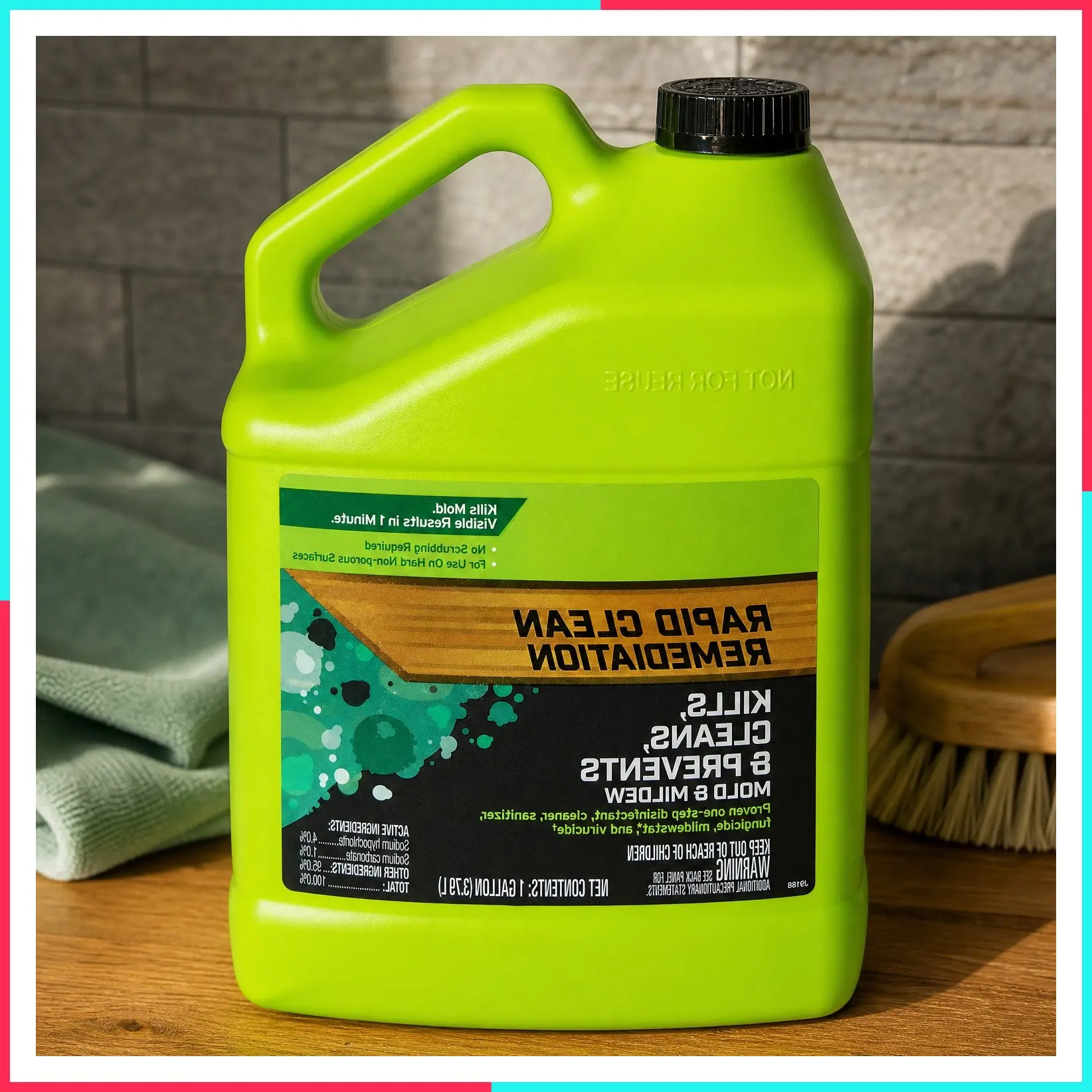 Rapid Clean Mold & Mildew Remediation, 1 Gallon – Kills, Cleans & Prevents Mold & Mildew