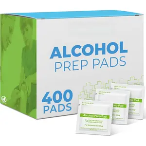 Alcohol Wipes Individually Wrapped - Prep Pads with 70% Isopropyl Alcohol, Great for Home, Medical & First Aid Kits Sterilized, Antiseptic 2-Ply Swabs 400 Count