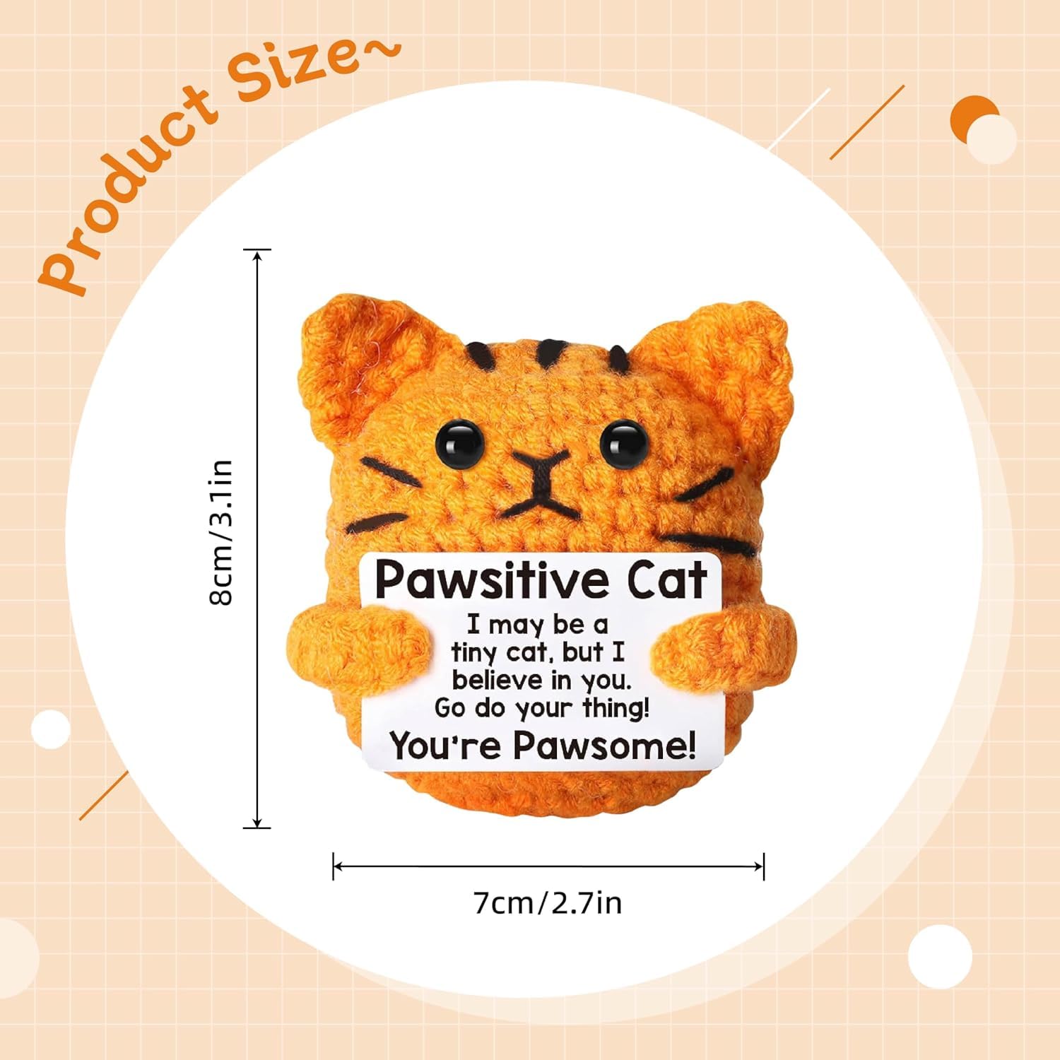 Add a touch of cuteness to your desk with this soft handmade orange cat crochet toy! Exquisitely made with cotton yarn, it’s perfect as a sweet decoration for office and study. A lovely little gift for all ages that brings joy and comfort toyourdaily life