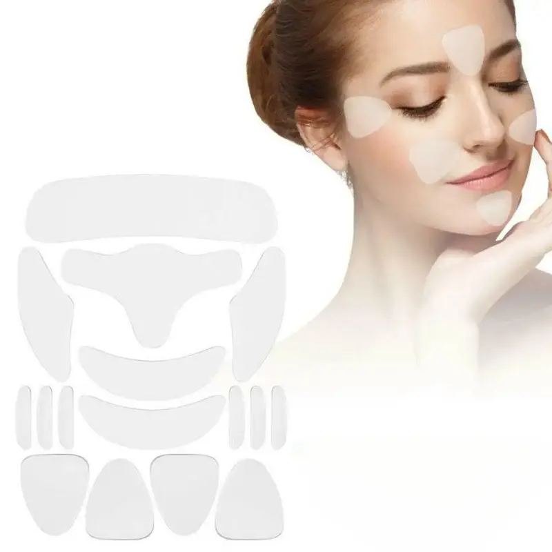 16Pcs Reusable Silicone Anti-Wrinkle Patches | Full Coverage for Face & Forehead, Soft Skin-Friendly Silicone, Overnight Fine Line Smoothing & Physical Lifting, Thin & Invisible Washable