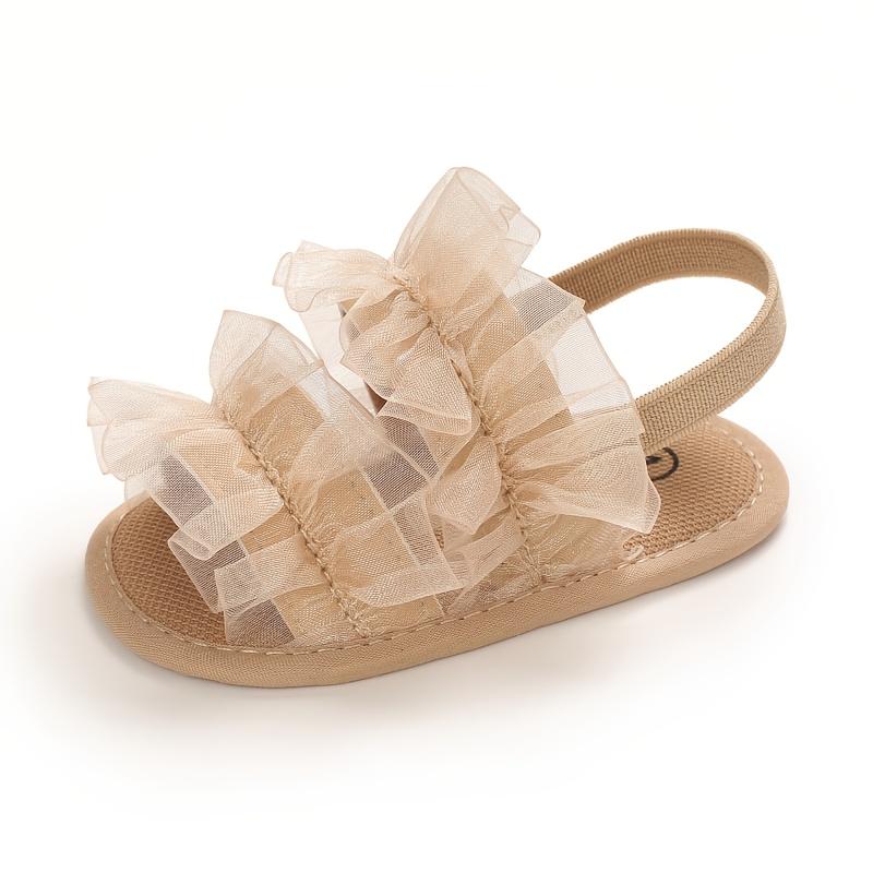 Baby Lace Trim Soft Soled Shoes Infant First Walkers Formal Outfits Newborn Sandals Hundred Day Celebration