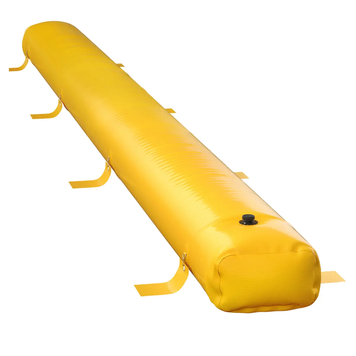Reusable PVC Water Diversion Tube - 24ftx12in Flood Bag (20in Width, 12in Height, Portable, 23.2 lbs, 288.7 gal, Easy to Use) - Lightweight Outdoor Water-Diverting Tool for Doorways, Garages, Yellow On-Site