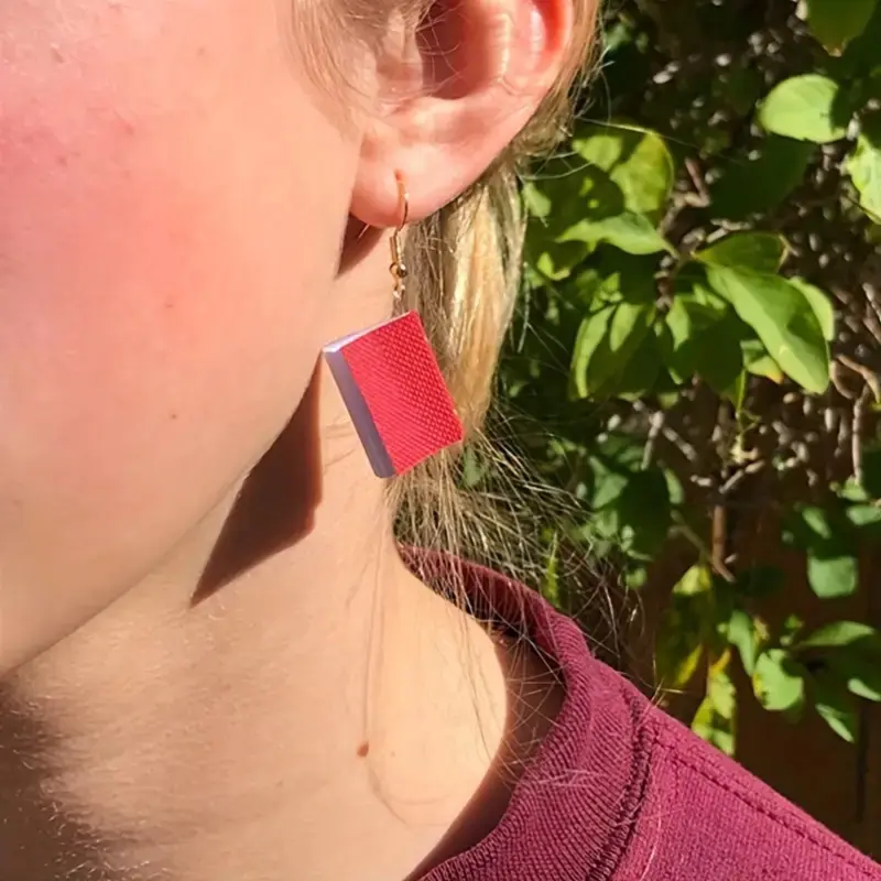 Back to School 3D Book Pendant Earrings - Literary Fashion Creative Novelty Jewelry for Students