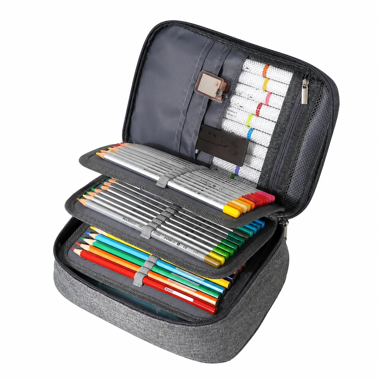 Large-Capacity Oxford Cloth Pencil Pouch for Students/Artists - Durable, Lightweight Sketch Pencil Organizer with Multiple Compartments, Multiple Slots, Minimalist Design for School, Studio Use, Minimalist Decluttering