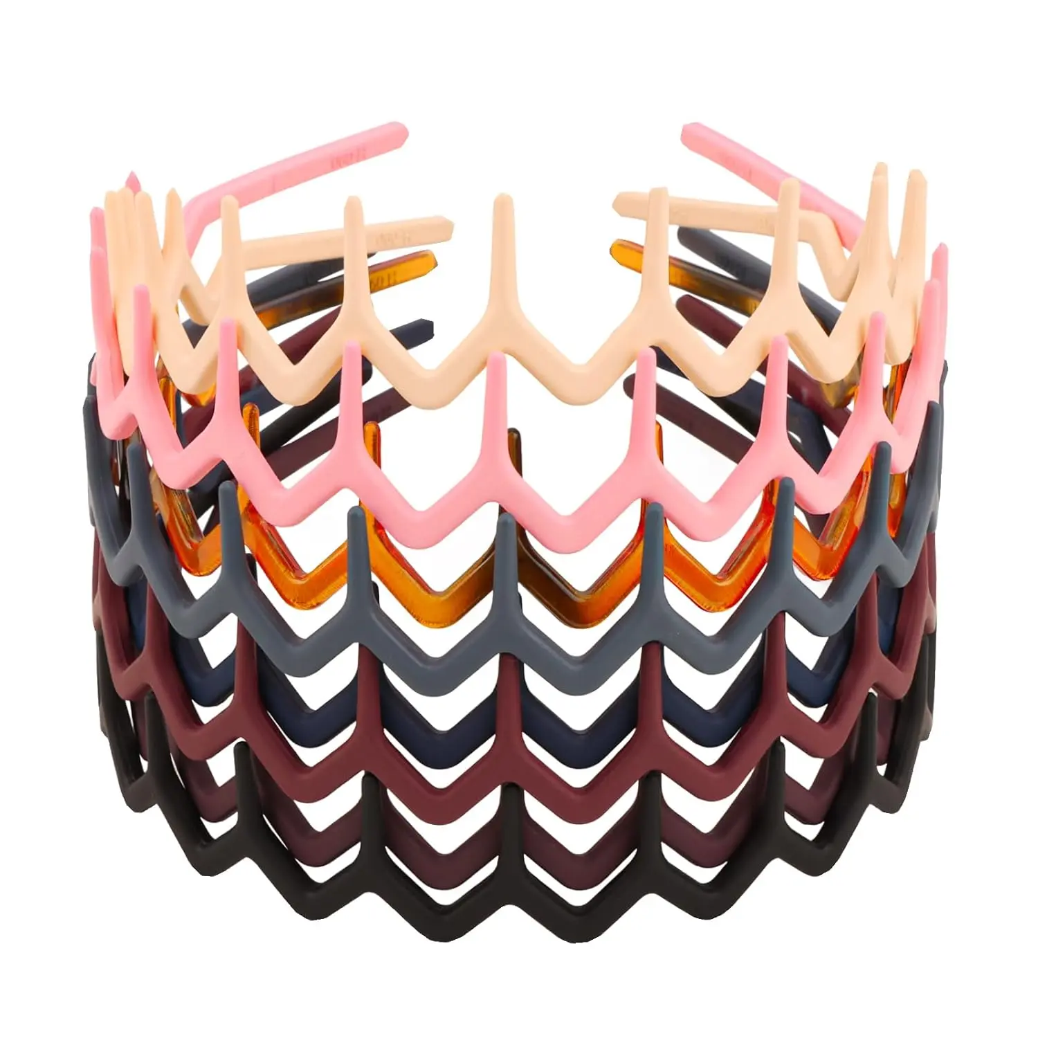 8 Pieces Zig Zag Headbands Gifts for Women Teen Girls 90s Outfits Fashion Hair Accessories Trendy Zigzag Hair Bands for Women's Hair Thin Wave Teeth Comb Head Bands