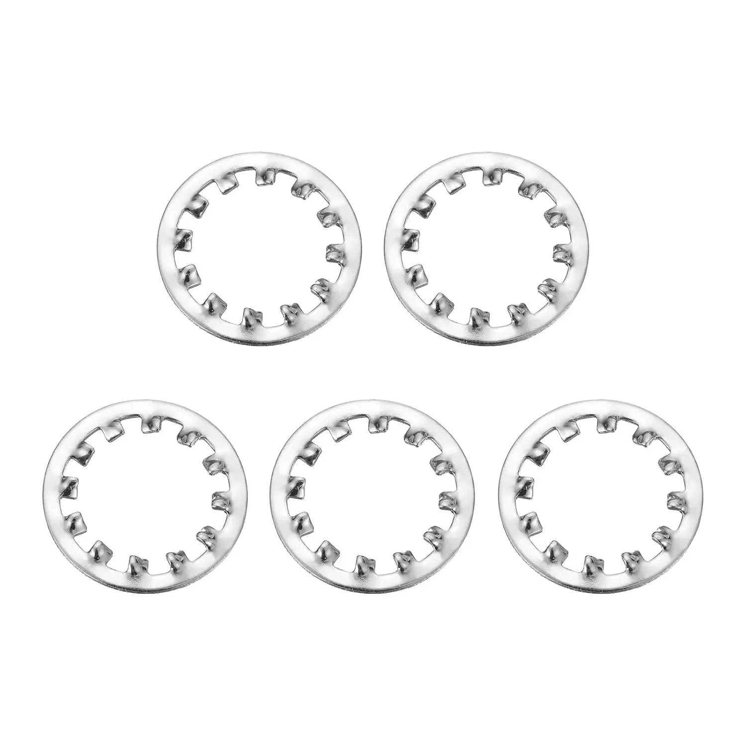 5 count 3/4 Internal  Lock Washer, 304 Stainless Steel Multi-  Washer Locking Fastener,  Tone