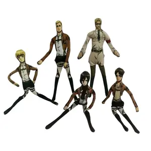 Anime Levi Eren Jaeger Plush Levi Eren Jaeger Hange Zoe Plushies Doll Slender Twistable Shape Stuffed Toys Room Decoration gift