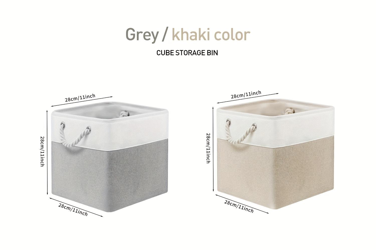 LOVEWE 6Packs Heavy-Duty Foldable Fabric Storage Boxes |   11x11x11 Cube Organizers with Reinforced Handles |   Sturdy Stackable Containers Suitable for Home, Office, Pantry,, or Organization - Space-Saving Design